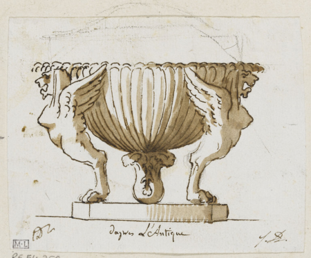 David - Vasque supportée par deux griffons, RF 54366, Recto, Jacques-Louis David