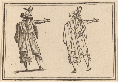 Man Seen from Behind with His Right Arm Extended, Jacques Callot, 1621