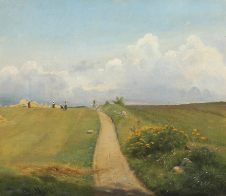 Landscape with fields. Thunder approaching., Otto Carl Bentzon Haslund, 1913