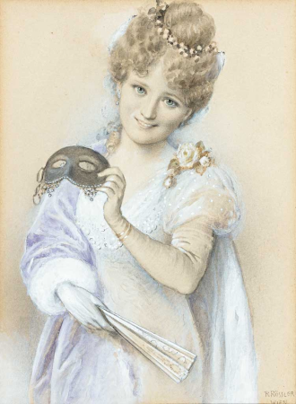 Rudolf Rössler Dame mit Maske, Rudolf Rössler