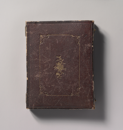 [Man Seated at Table with Dog], 1840s