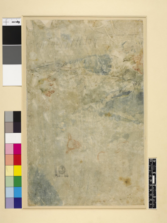 Barocci - Verso Sketch of a landscape and heads of sheep, Pp,3.202, Federico Barocci