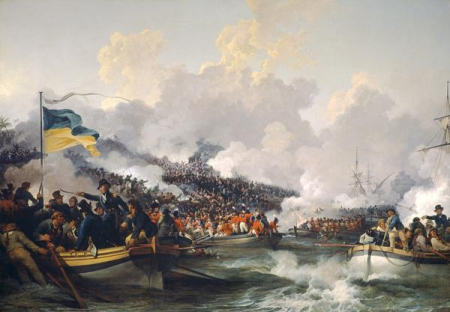 The landing of British troops at Aboukir, 8 March 1801, Philip James de Loutherbourg, 1802