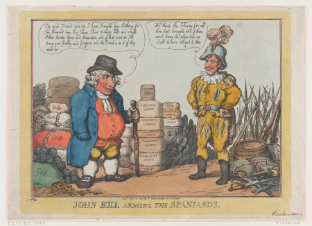 John Bull Arming The Spaniards, Thomas Rowlandson, 3 October 1808