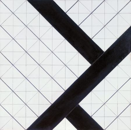 Counter-composition VI. Alternative title: Counter-Composition VII (numbered as VI...black, white)., Theo van Doesburg, 1925