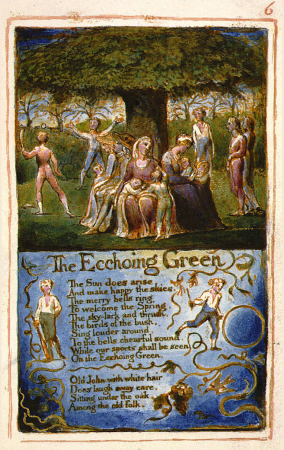Songs of Innocence and of Experience, copy AA, 1826 (The Fitzwilliam Museum) object 6 (The Echoing Green), William Blake