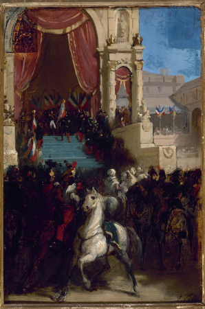 Distribution of eagles and blessing of flags, May 10, 1852, at the Champ-de-Mars, Isidore Pils, circa 1855