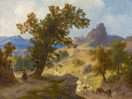 Shepherds below Cervara in Latium, August Ahlborn, 1837