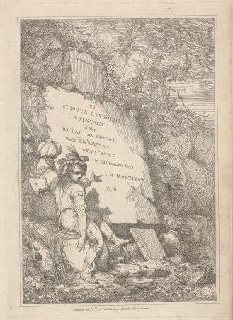 Frontispiece dedicated to Sir Joshua Reynolds (no. 1 from Fifteen Etchings dedicated to Sir Joshua Reynolds), John Hamilton Mortimer, 1778