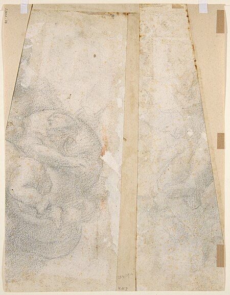 Design for the Decoration of a Cupola with a Prophet, King David and Two Putti, Mattia Preti