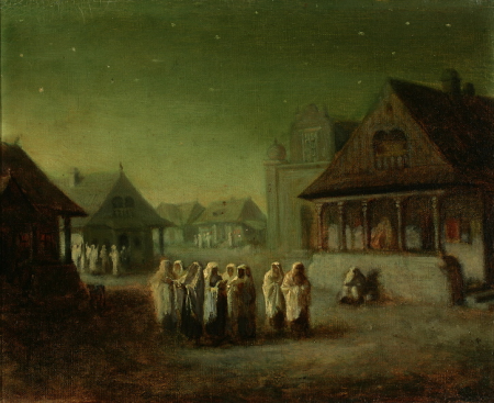 Return from the synagogue, Wacław Koniuszko, from 1885
