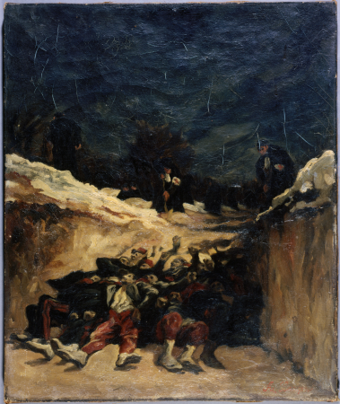 Zouaves dead in a trench Scene from the war of 1870, Auguste André Lançon, circa 1870