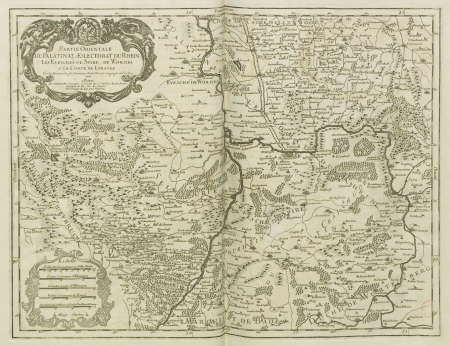 Eastern part of the Palatinate and Electorate of the Rhine, the Bishoprics of Speyer, Wormes and the County of Linange. Taken from the most recent Memoirs / By Mr. Sanson, ..., 1775