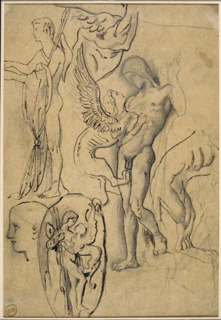 Study sheet for Oedipus and the Sphinx, Gustave Moreau