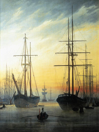 View of a harbor, Caspar David Friedrich, between 1815 and 1816