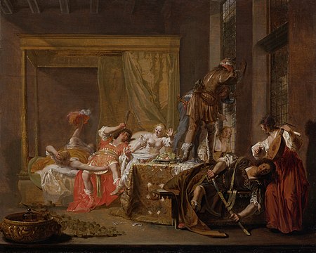 Scene from the wedding of Messalina and Gaius Silius, possibly an episode from a play, Nikolaus Knüpfer, between 1645 and 1655