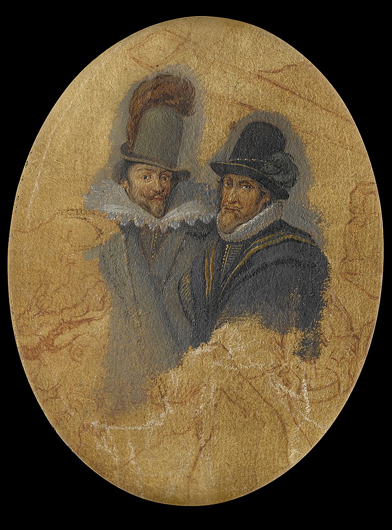 Portrait of Princes Maurits (1567-1625) and Frederik Hendrik (1584-1647), Adriaen van de Venne, between 1615 and 1625