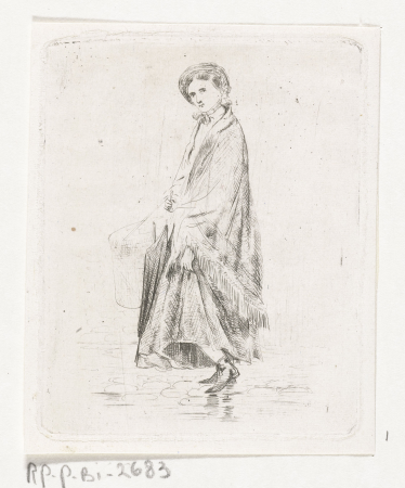 Vrouw met hoedendoos, RP-P-BI-2683, Karel Frederik Bombled, between 1832 and 1902