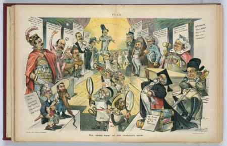 The "press view" at the candidate show - Dalrymple. LCCN2012648581, Louis Dalrymple, 1895