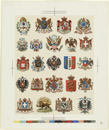 Twenty Three Coats of Arms on One Sheet by Boston Public Library, Louis Prang