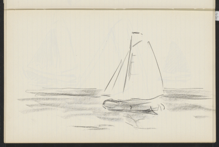 Zeilschip op open water, RP-T-1993-46-31(R), Willem Bastiaan Tholen, between 1900 and 1931