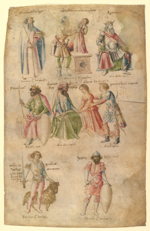 Leaf of the so-called Cockerell Chronicle. Illustrations of a universal Chronicle in six ages., Barthélemy d'Eyck, circa 1440
