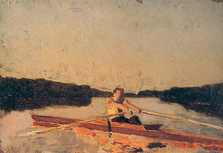 Sketch of Max Schmitt in a Single Scull, Thomas Eakins, 1874