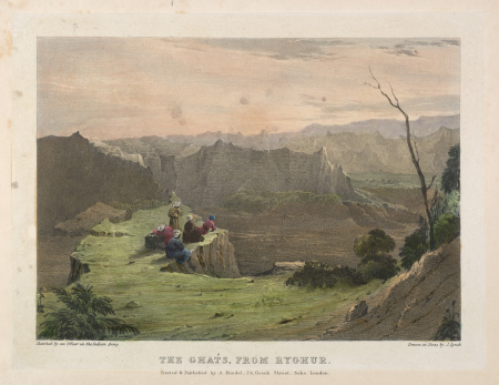 'The Ghats from Ryghur'. Lithograph by J. H. Lynch. Plate 6 from Eight Most Splendid Views of India, sketched by an Officer in the Indian Army, drawn and printed by Baron A Friedel, London, 1833., Adam Friedel