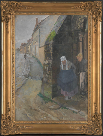 Sunday Morning in Grez. Sketch, Christian Krohg, 1882