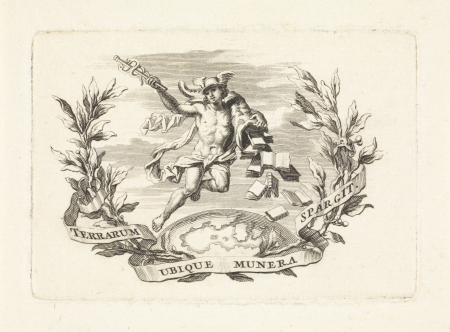 Mercurius strooit boeken over de aarde, RP-P-OB-51.986, Bernard Picart, between 1683 and 1733