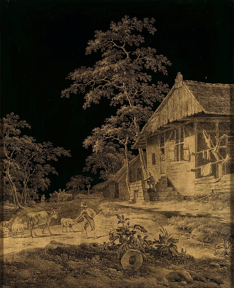 Shepherd at a farm, Leendert Overbeek, between 1780 and 1815
