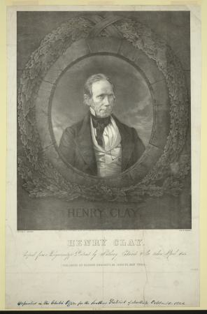 Henry Clay Copied from a daguerreotype portrait by Anthony, Edwards & Co. taken April 1844 - - on stone by F. Davignon ; lith. of Endicott. LCCN2009633655, Francis D'Avignon