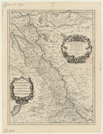 Archbishopric and Electorate of Cologne with its enclaves in the surrounding countries, taken from the most recent memoirs / by Mr. Sanson, 1673