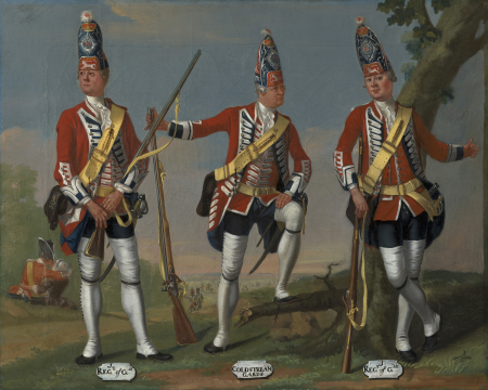 Grenadiers, 1st and 3rd Regiments of Foot Guards and Coldstream Guards, 1751, David Morier