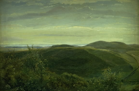 The Coast of Jutland Seen from Mølleknap Hills in Funen. Study, Dankvart Dreyer, between 1847 and 1848