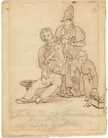 De Britse colonel Sir William Howe de Lancey wordt verzorgd na zijn verwonding., RP-T-2017-36, Jan Willem Pieneman, between 1823 and 1824