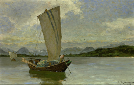 Lädine in front of the mouth of the Rhine on Lake Constance, Julius Runge