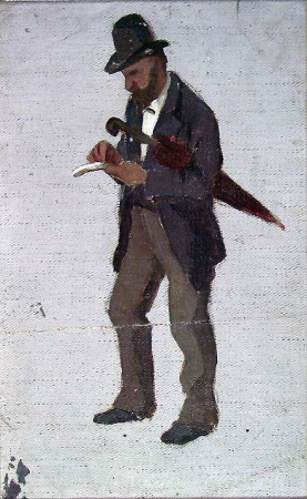 Man with Umbrella, Frederik Collett, between 1870 and 1880