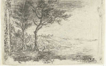 Landscape with Two Trees, Pieter van Laer, between 1610 and 1642