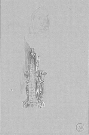 Study of a trained serpent for the Suitors, and study of a head for the Persian Poet, Gustave Moreau, between 1850 and 1895