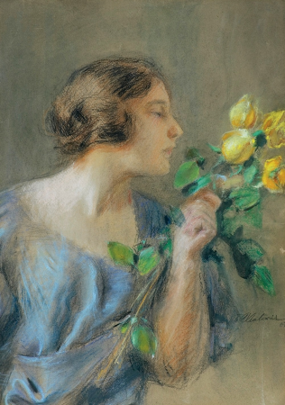 Axentowicz - Żółte róże 1907, Teodor Axentowicz