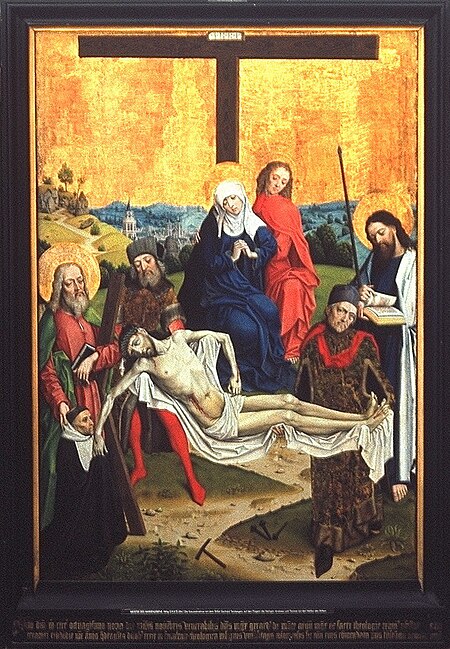 Triptyque avec descente de croix - Panneau central, Master of the Life of the Virgin, circa 1480