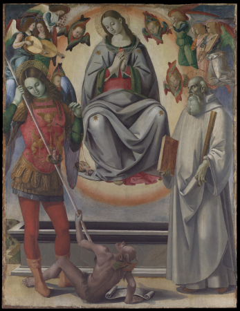 The Assumption of the Virgin with Saints Michael and Benedict, Luca Signorelli, circa 1493–96