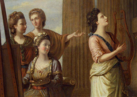 Portraits in the Characters of the Muses in the Temple of Apollo, Richard Samuel, 1778