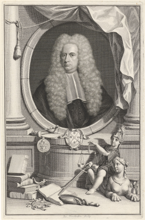 Portret van Cornelis van Bynkershoek Cornelius van Bynkershoek (titel op object), RP-P-OB-48.881, Philip van Dijk, between 1741 and 1743