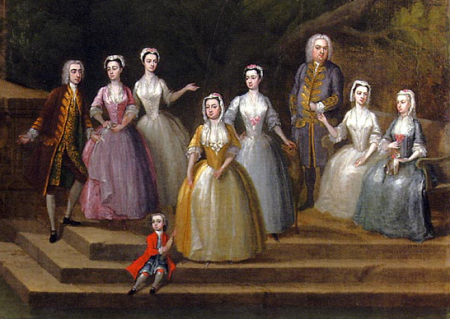 Philips Charles Group Portrait Of A family By A Lake And A Classical Pavilion detail, Charles Philips, between 1720 and 1747