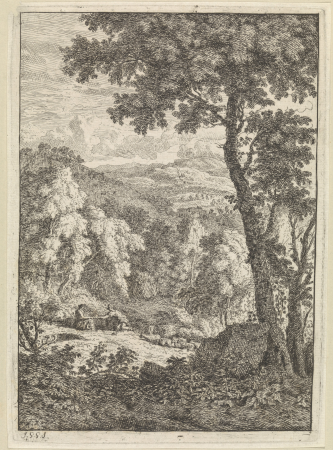 Twee herders in een landschap, RP-P-OB-52.808, Johannes Glauber, between 1666 and 1703