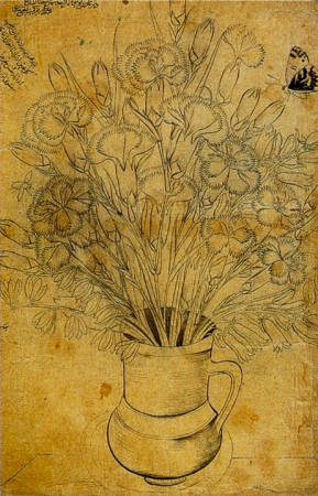 Цветы в кувшине. Подписан.1672г.Брит.муз.