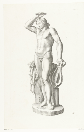 Apollo met lier, RP-P-BI-1338, Cornelis Bloemaert, circa 1636