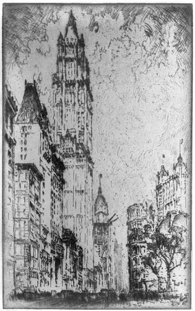 The Woolworth Building LCCN2003676599, Joseph Pennell, 1915